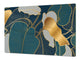 BIG KITCHEN BOARD & Induction Cooktop Cover – Glass Pastry Board – SINGLE: 80 x 52 cm (31,5” x 20,47”); DOUBLE: 40 x 52 cm (15,75” x 20,47”); DD41 Tropical Leaves Series: Art deco wallpaper 2