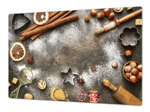 Tempered GLASS Cutting Board - Glass Kitchen Board; Cakes and Sweets Serie DD13 Baking cookies