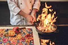 Worktop saver and Pastry Board – Cooktop saver; Series: Outside Series DD19 Colorful signs