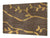 GIGANTIC CUTTING BOARD and Cooktop Cover - Glass Kitchen Board DD35 Textures and tiles 1 Series: Golden branches on a brown background