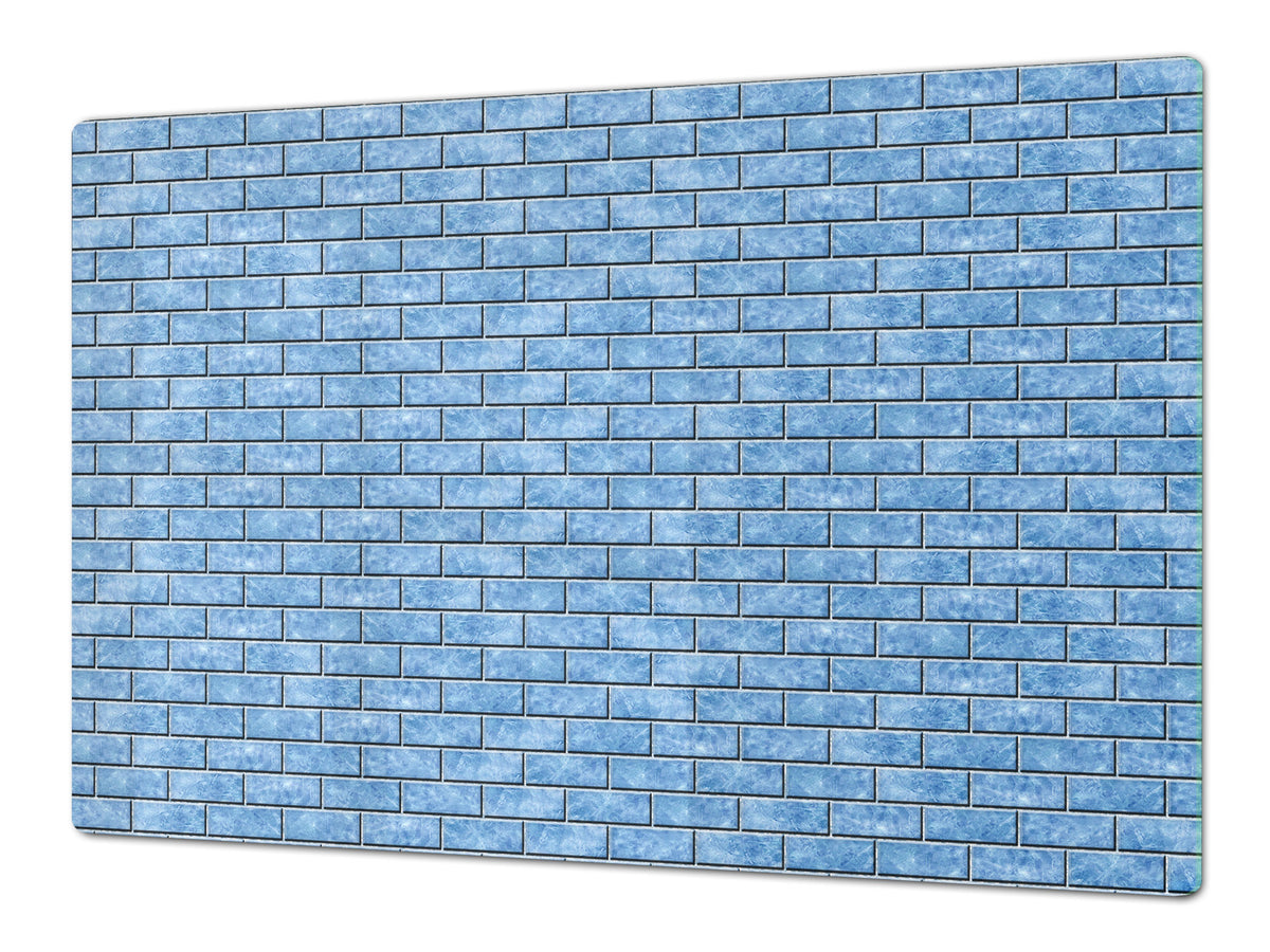 GIGANTIC CUTTING BOARD and Cooktop Cover - Glass Kitchen Board DD35 Textures and tiles 1 Series: Blue ice texture