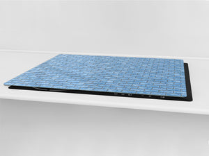GIGANTIC CUTTING BOARD and Cooktop Cover - Glass Kitchen Board DD35 Textures and tiles 1 Series: Blue ice texture