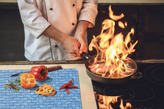 GIGANTIC CUTTING BOARD and Cooktop Cover - Glass Kitchen Board DD35 Textures and tiles 1 Series: Blue ice texture