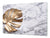 BIG KITCHEN BOARD & Induction Cooktop Cover – Glass Pastry Board – SINGLE: 80 x 52 cm (31,5” x 20,47”); DOUBLE: 40 x 52 cm (15,75” x 20,47”); DD41 Tropical Leaves Series: Golden leaf on marble