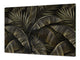 BIG KITCHEN BOARD & Induction Cooktop Cover – Glass Pastry Board – SINGLE: 80 x 52 cm (31,5” x 20,47”); DOUBLE: 40 x 52 cm (15,75” x 20,47”); DD41 Tropical Leaves Series: Exotic pattern 1