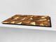 Gigantic Worktop saver and Pastry Board - Tempered GLASS Cutting Board - MEASURES: SINGLE: 80 x 52 cm; DOUBLE: 40 x 52 cm; DD38 Golden Waves Series: Golden crystals