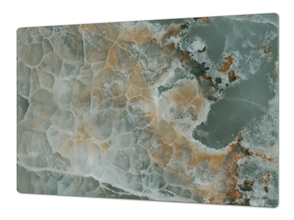 Gigantic Worktop saver and Pastry Board - Tempered GLASS Cutting Board DD21 Marbles 1 Series: Marble waves