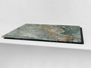 Gigantic Worktop saver and Pastry Board - Tempered GLASS Cutting Board DD21 Marbles 1 Series: Marble waves