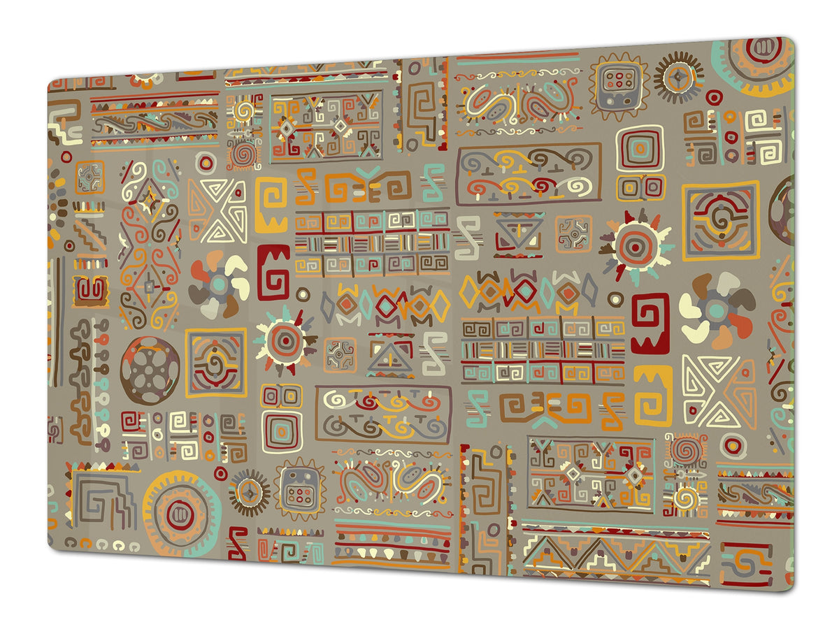 HUGE TEMPERED GLASS COOKTOP COVER - Egyptian Series DD15 Ethnic handmade