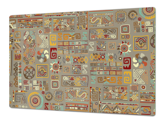 HUGE TEMPERED GLASS COOKTOP COVER - Egyptian Series DD15 Ethnic handmade