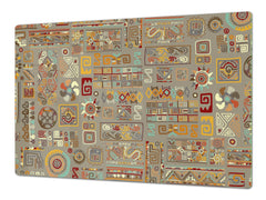 HUGE TEMPERED GLASS COOKTOP COVER - Egyptian Series DD15 Ethnic handmade