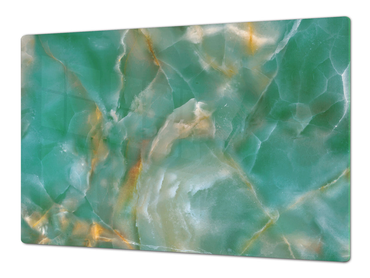 Gigantic Worktop saver and Pastry Board - Tempered GLASS Cutting Board DD21 Marbles 1 Series: Green onyx
