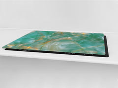 Gigantic Worktop saver and Pastry Board - Tempered GLASS Cutting Board DD21 Marbles 1 Series: Green onyx