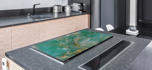 Gigantic Worktop saver and Pastry Board - Tempered GLASS Cutting Board DD21 Marbles 1 Series: Green onyx