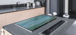 UNIQUE Tempered GLASS Kitchen Board – Impact & Scratch Resistant Cooktop cover DD32 Marbles 2 Series: Water-like marble