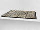 HUGE Cutting Board – Worktop saver and Pastry Board – Glass Kitchen Board DD37 Vintage leaves and patterns Series: Sculpted mosaic pattern