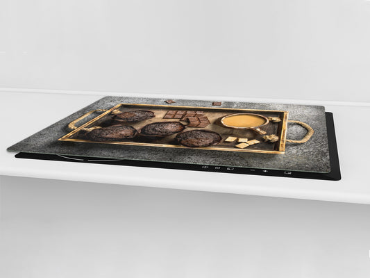 Tempered GLASS Cutting Board - Glass Kitchen Board; Cakes and Sweets Serie DD13 Muffins 1