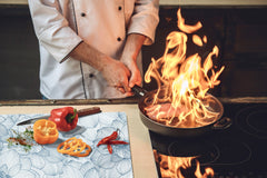 ENORMOUS  Tempered GLASS Chopping Board - Flower series DD06A Dahlia Hand drawn