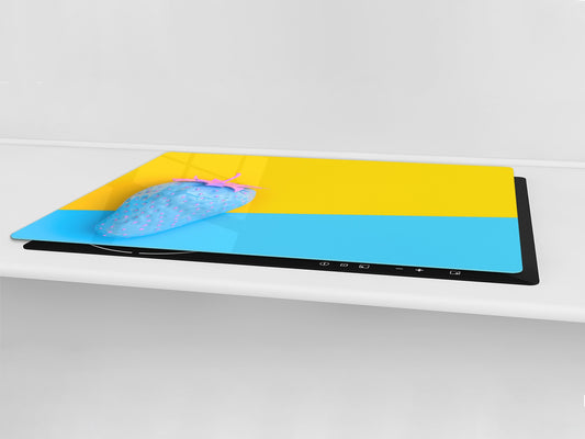 UNIQUE Tempered GLASS Kitchen Board Fruit and Vegetables series DD02 Blue strawberry