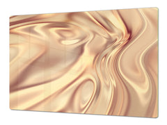 Gigantic Worktop saver and Pastry Board - Tempered GLASS Cutting Board - MEASURES: SINGLE: 80 x 52 cm; DOUBLE: 40 x 52 cm; DD38 Golden Waves Series: Glamour gold texture