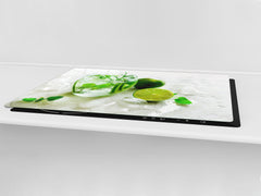 LARGE CUTTING BOARD and Cooktop Cover – Worktop saver;  Drinks  Series  DD11 Water with lime
