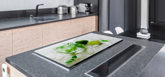 LARGE CUTTING BOARD and Cooktop Cover – Worktop saver;  Drinks  Series  DD11 Water with lime