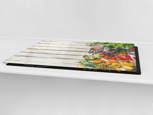 UNIQUE Tempered GLASS Kitchen Board Fruit and Vegetables series DD02 Vegetables on boards