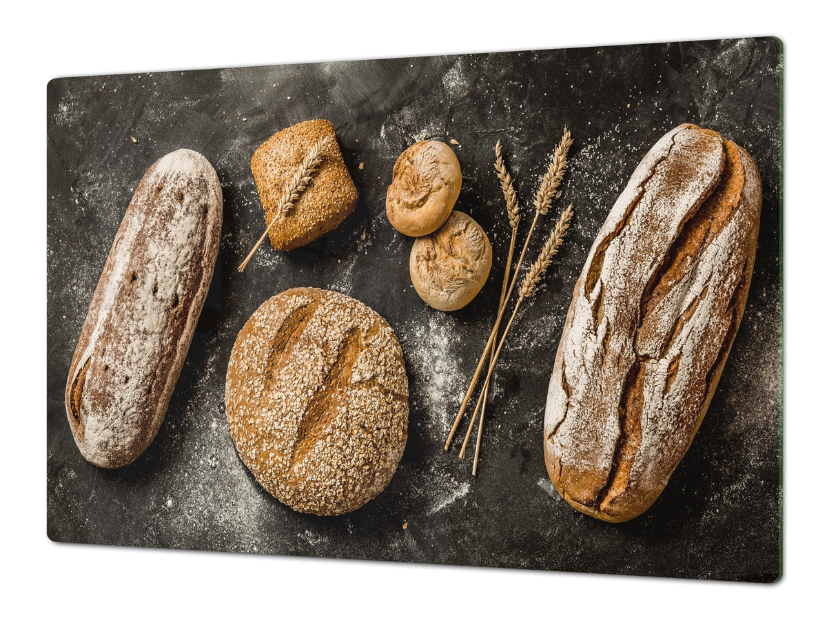 HUGE TEMPERED GLASS CHOPPING BOARD – Bread and flour series DD09 Fresh bread 9