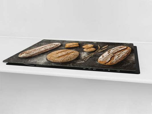 HUGE TEMPERED GLASS CHOPPING BOARD – Bread and flour series DD09 Fresh bread 9