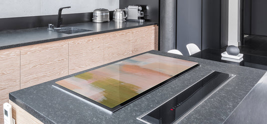 HUGE Cutting Board – Worktop saver and Pastry Board – Glass Kitchen Board DD37 Vintage leaves and patterns Series: Versatile artistic backdrop