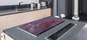 UNIQUE Tempered GLASS Kitchen Board – Impact & Scratch Resistant Cooktop cover DD32 Marbles 2 Series: Luxury purple