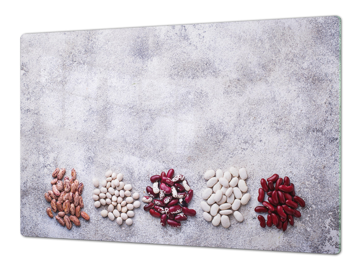 UNIQUE Tempered GLASS Kitchen Board Fruit and Vegetables series DD02 Beans 1