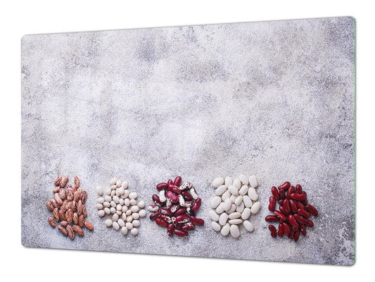 UNIQUE Tempered GLASS Kitchen Board Fruit and Vegetables series DD02 Beans 1