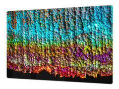 BIG KITCHEN BOARD & Induction Cooktop Cover – Glass Pastry Board DD34 Rusted textures Series: Oxidized copper abstraction