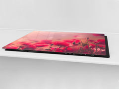 Induction Cooktop Cover – Glass Cutting Board- Flower series DD06B Poppies 4