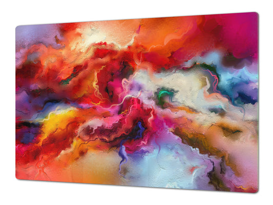 UNIQUE Tempered GLASS Kitchen Board – Abstract Series DD14 Colorful spots