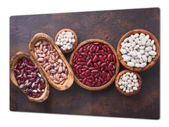 UNIQUE Tempered GLASS Kitchen Board Fruit and Vegetables series DD02 Beans 2