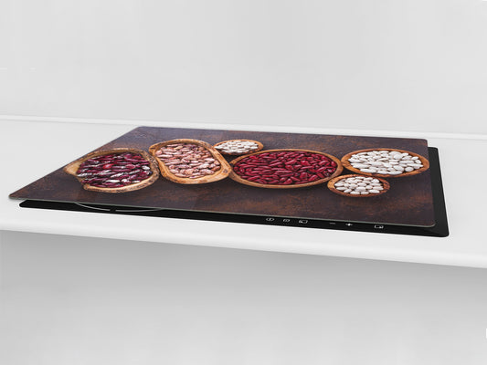 UNIQUE Tempered GLASS Kitchen Board Fruit and Vegetables series DD02 Beans 2