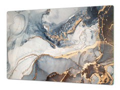 HUGE TEMPERED GLASS COOKTOP COVER – Glass Cutting Board and Worktop Saver DD33 Colourful abstractions Series: Artistic mixture of paints