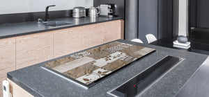 ENORMOUS  Tempered GLASS Chopping Board - Induction Cooktop Cover DD36 Textures and tiles 2 Series: Sculpted tile texture