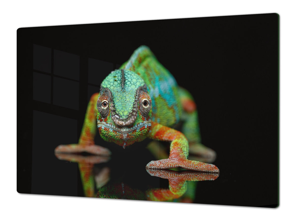 Gigantic Worktop saver and Pastry Board - Tempered GLASS Cutting Board Animals series DD01 Chameleon 2