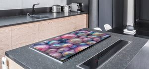 UNIQUE Tempered GLASS Kitchen Board – Impact & Scratch Resistant Cooktop cover – SINGLE: 80 x 52 cm; DOUBLE: 40 x 52 cm; DD39 Colourful Variety Series: Shiny pearls 1