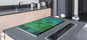 GIGANTIC CUTTING BOARD and Cooktop Cover - Glass Kitchen Board DD35 Textures and tiles 1 Series: Green vintage ceramic tiles 3