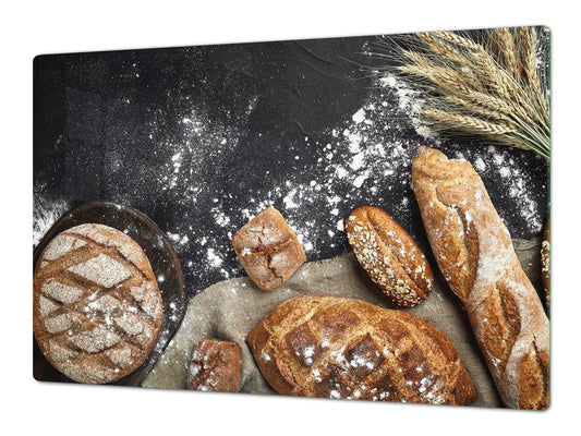 HUGE TEMPERED GLASS CHOPPING BOARD – Bread and flour series DD09 Fresh bread 10
