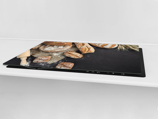 HUGE TEMPERED GLASS CHOPPING BOARD – Bread and flour series DD09 Fresh bread 11