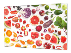 Enorm Küchenbrett aus Hartglas und Induktionskochplattenabdeckung; Fruit and Vegetables series DD02: Fruit and vegetables 4