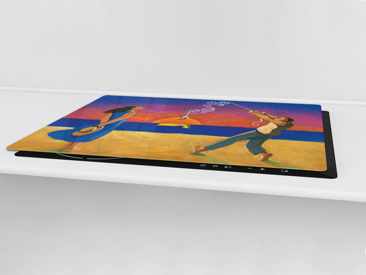 Induction Cooktop Cover – Glass Worktop saver: Fantasy and fairy-tale series DD18 A date on fish