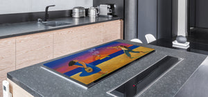Induction Cooktop Cover – Glass Worktop saver: Fantasy and fairy-tale series DD18 A date on fish