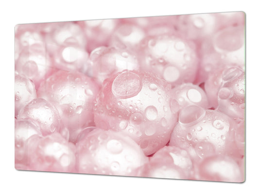 UNIQUE Tempered GLASS Kitchen Board – Impact & Scratch Resistant Cooktop cover – SINGLE: 80 x 52 cm; DOUBLE: 40 x 52 cm; DD39 Colourful Variety Series: Gems close-up