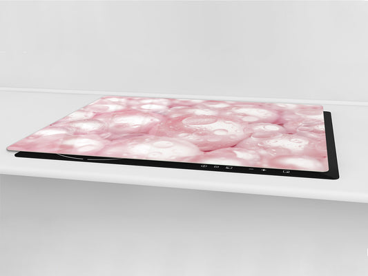 UNIQUE Tempered GLASS Kitchen Board – Impact & Scratch Resistant Cooktop cover – SINGLE: 80 x 52 cm; DOUBLE: 40 x 52 cm; DD39 Colourful Variety Series: Gems close-up